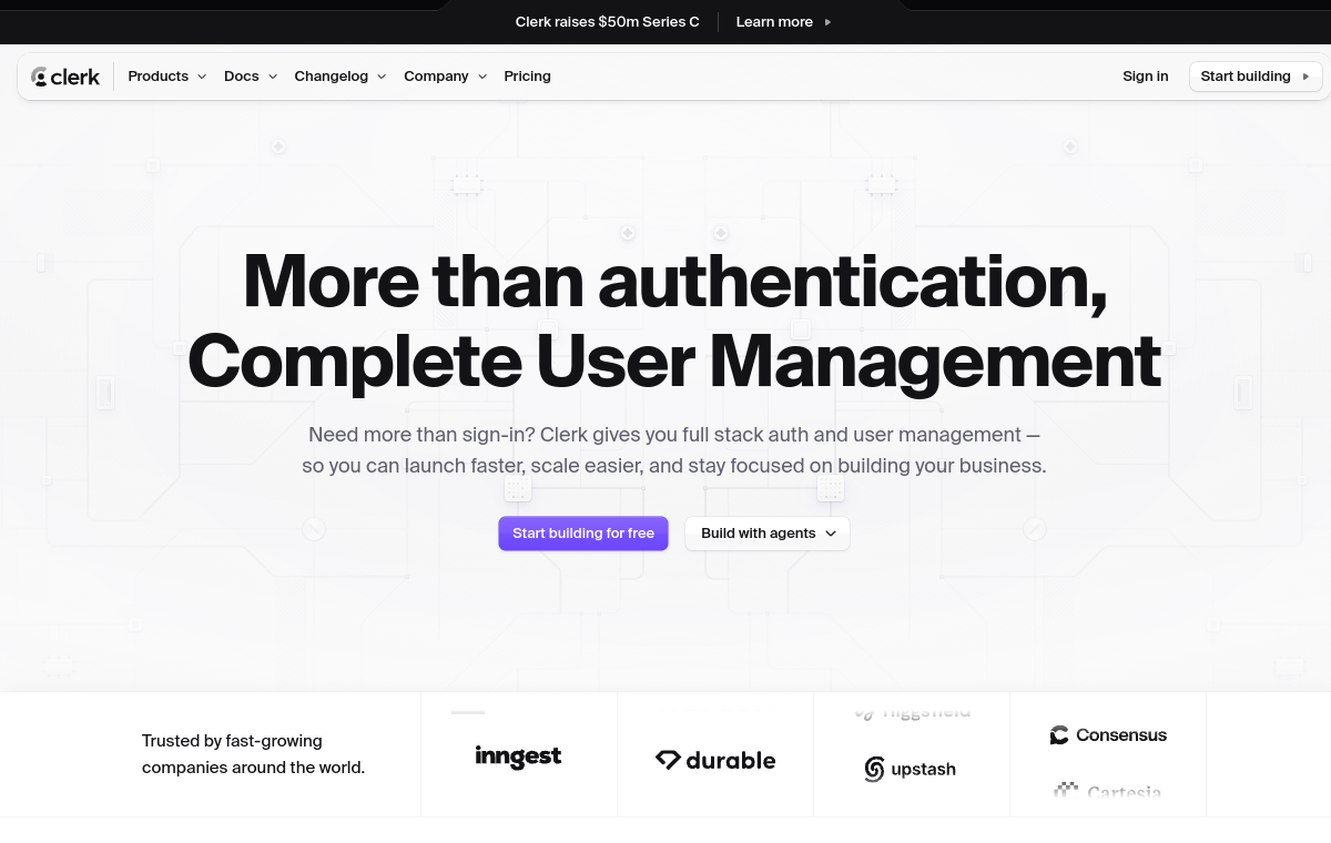 Screenshot of Clerk
