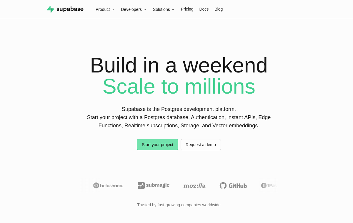 Screenshot of Supabase Auth
