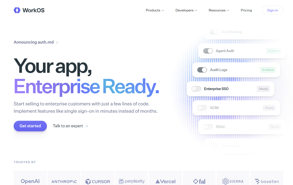Screenshot of WorkOS