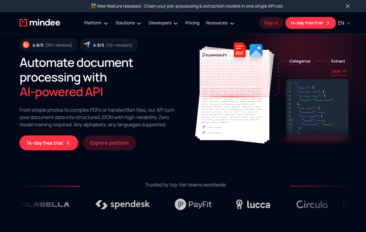 Screenshot of Mindee