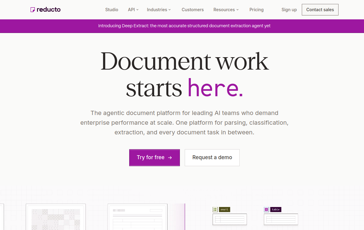Screenshot of Reducto