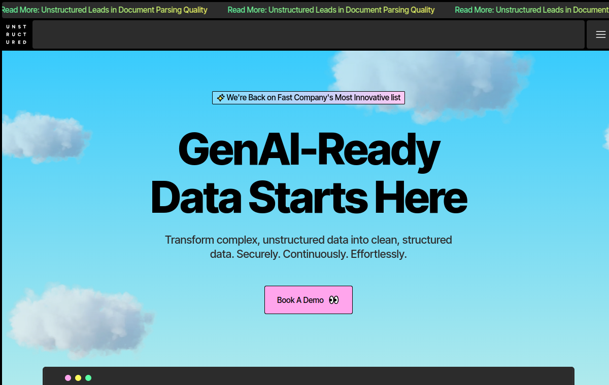 Screenshot of Unstructured