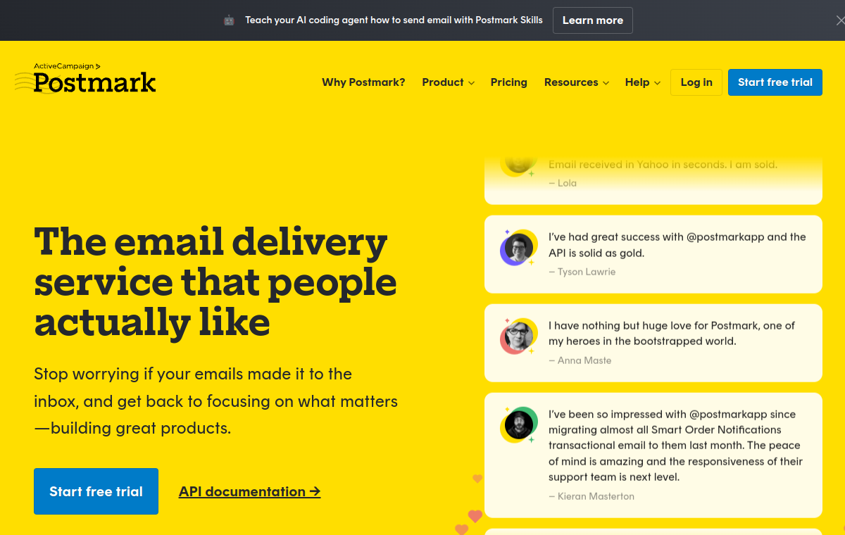 Screenshot of Postmark