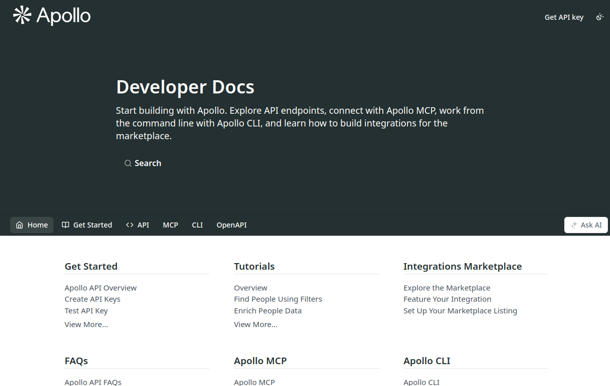 Screenshot of Apollo.io