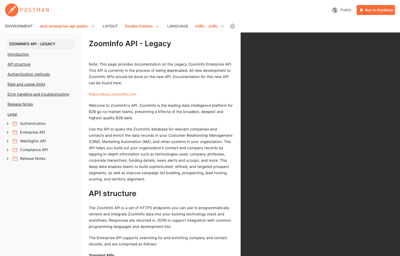 Screenshot of ZoomInfo