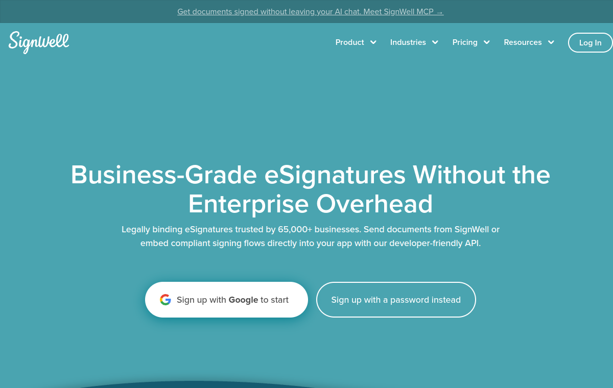 Screenshot of SignWell API