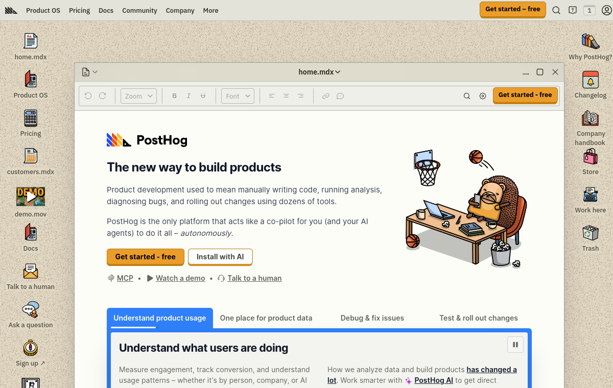 Screenshot of PostHog