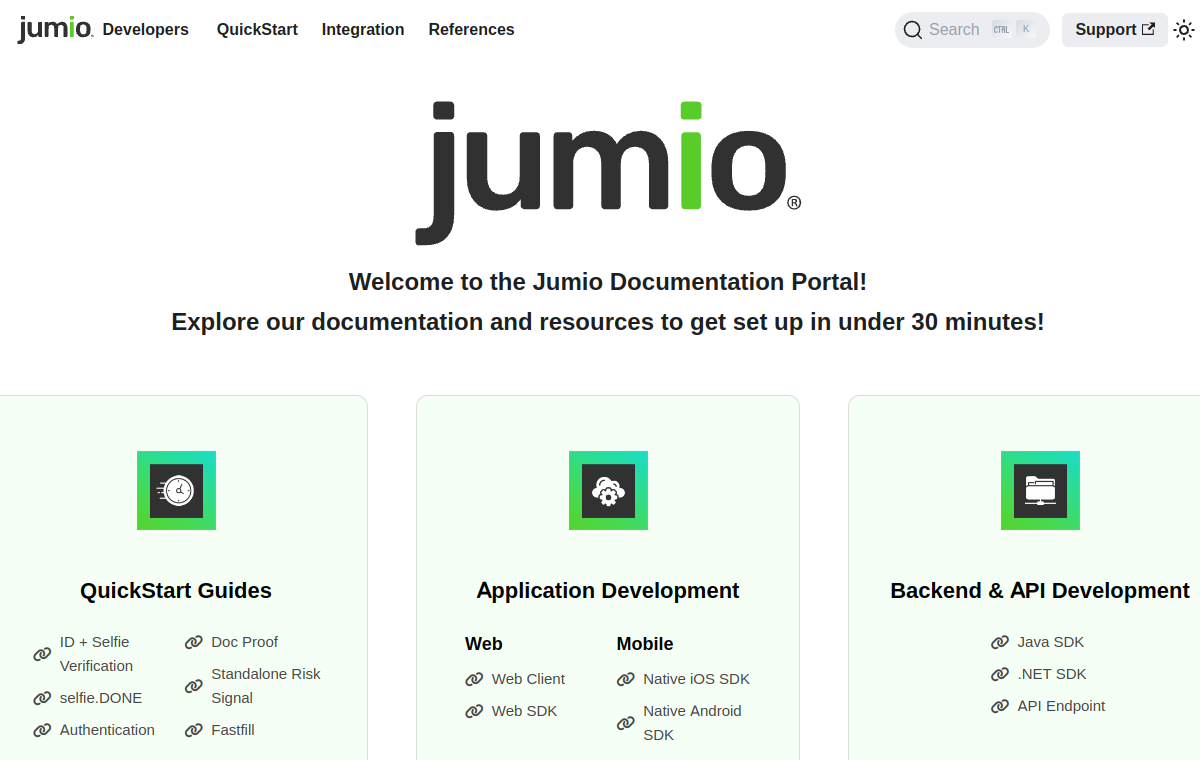 Screenshot of Jumio
