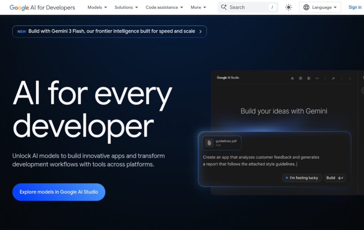 Screenshot of Google Gemini API