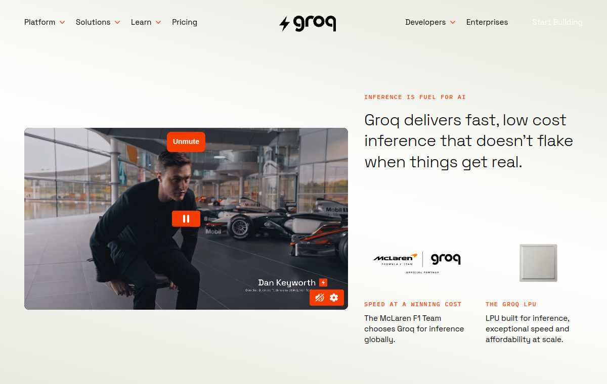 Screenshot of Groq