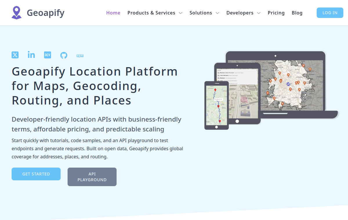 Screenshot of Geoapify