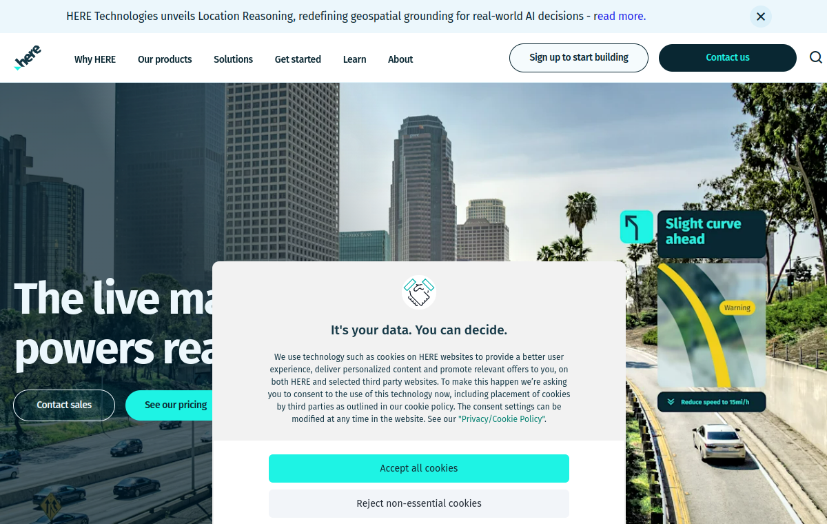 Screenshot of HERE