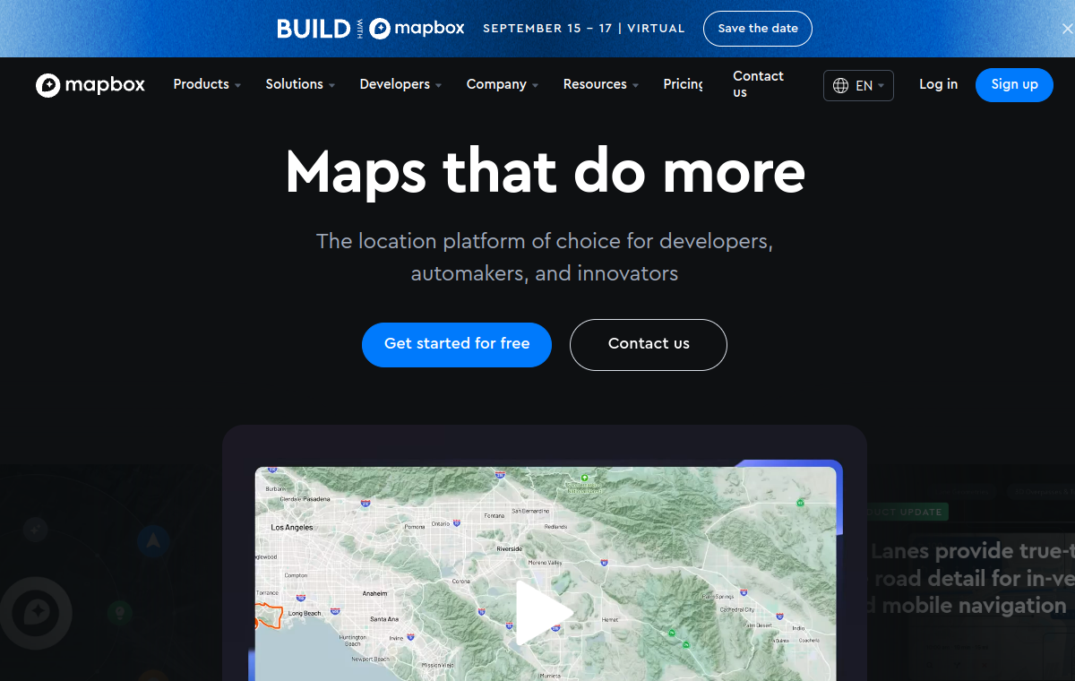 Screenshot of Mapbox