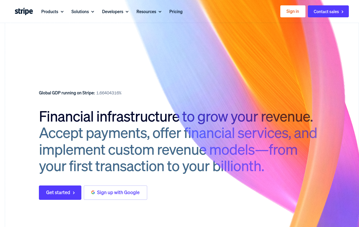 Screenshot of Stripe