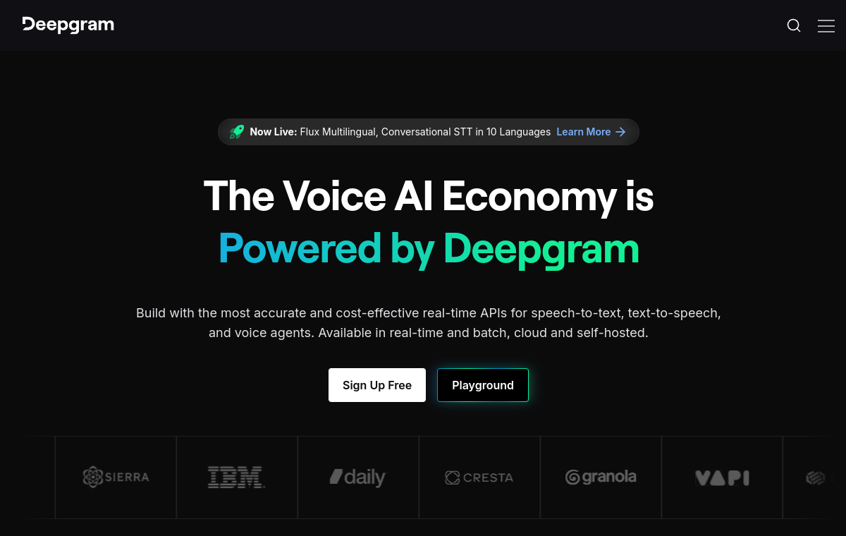 Screenshot of Deepgram