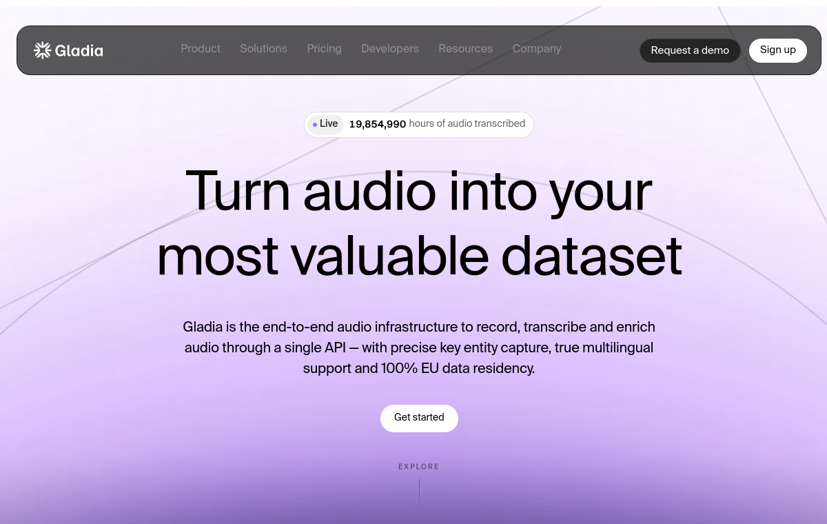 Screenshot of Gladia