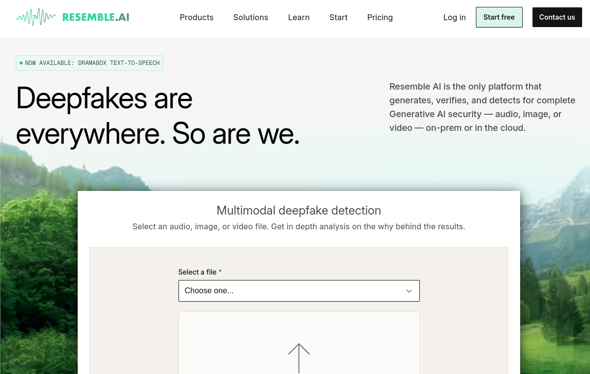 Screenshot of Resemble AI