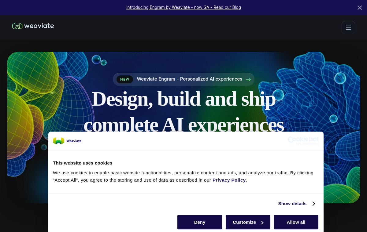 Screenshot of Weaviate Cloud
