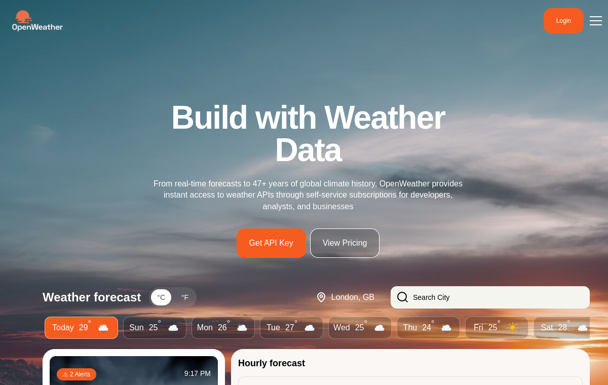 Screenshot of OpenWeather